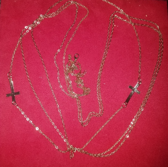 Gold tone body chain necklace jewelry - Picture 2 of 3